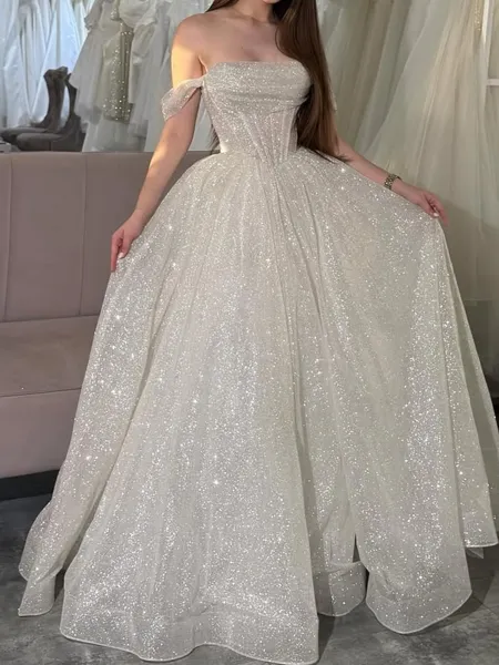 Hot A-line Off-the-Shoulder...