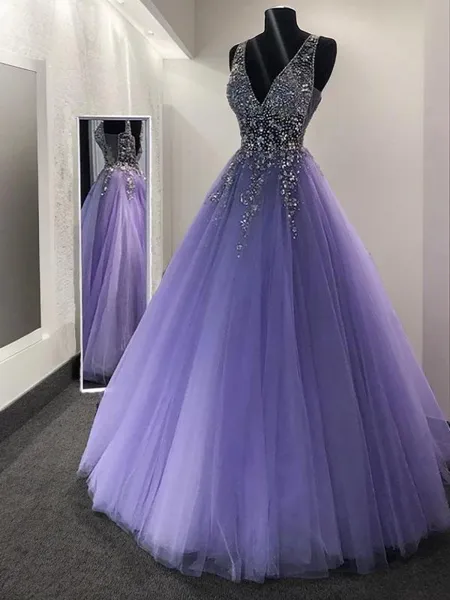 Fashion A-line V-Neck...