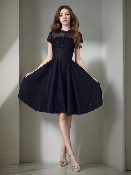 A-line Jewel Delicate Short...