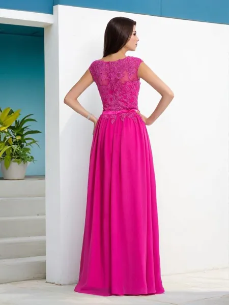 A-line Sheer Neck...