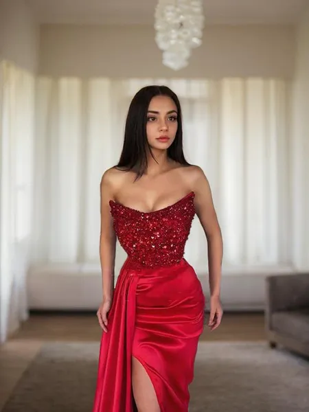 Sheath/Column Strapless...