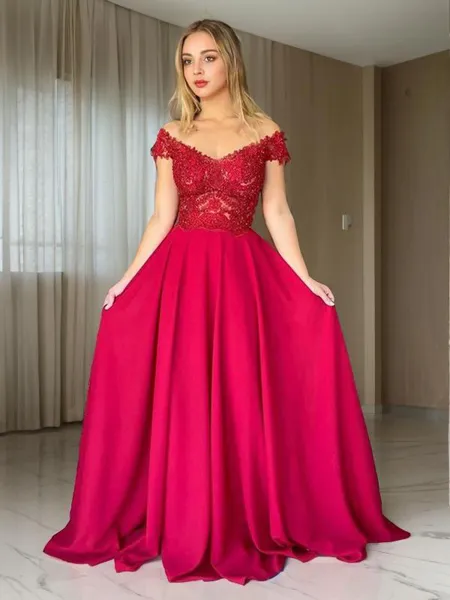 A-line Off-the-Shoulder...