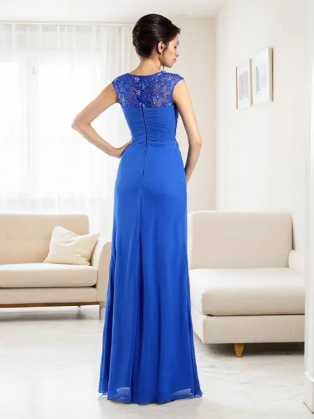 A-line Bateau Sleeveless...