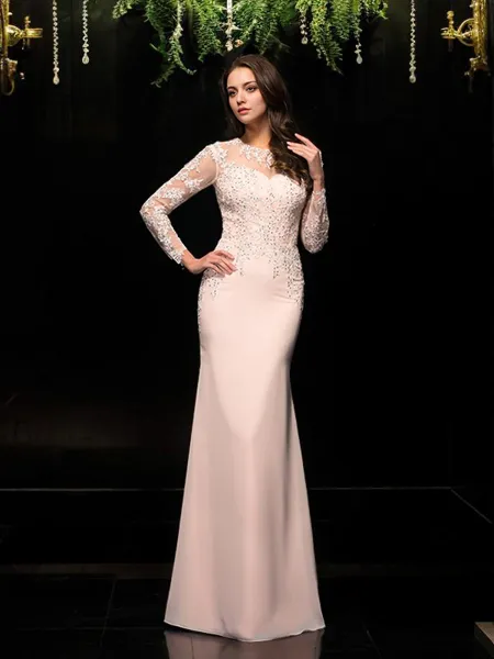 Elegant Sheath/Column Sheer...