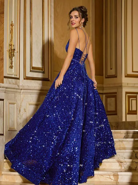 A-line V-Neck Luminescent...