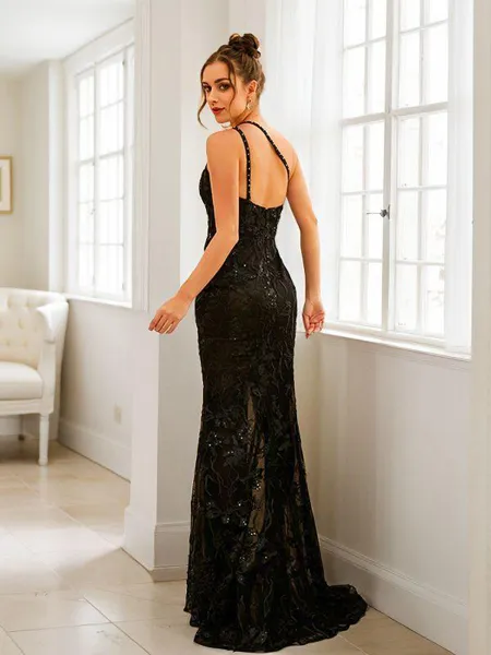 Sheath/Column One-Shoulder...