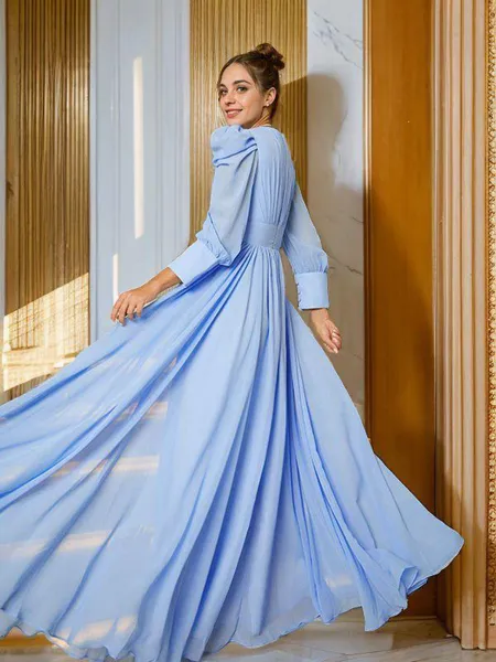 A-line V-Neck Perfect Long...