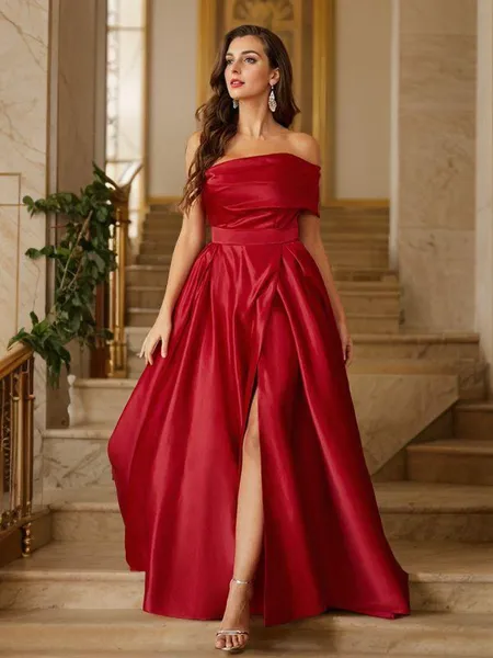 A-line One-Shoulder...