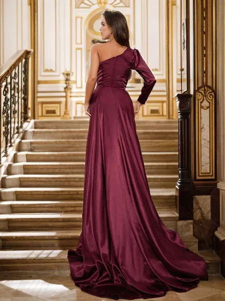 Sheath/Column One-Shoulder...