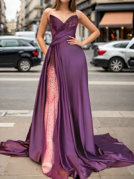 Elegant A-line Sweetheart...