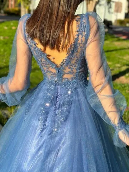 Aristocratic A-line V-Neck...