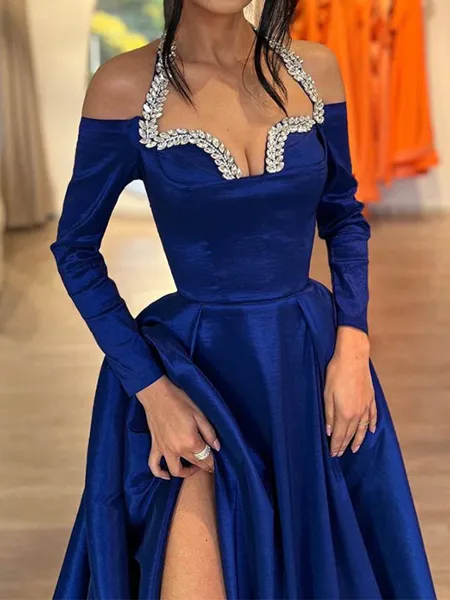 Charming A-line Halter Long...