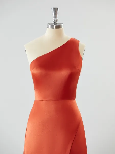 Sheath/Column One-Shoulder...