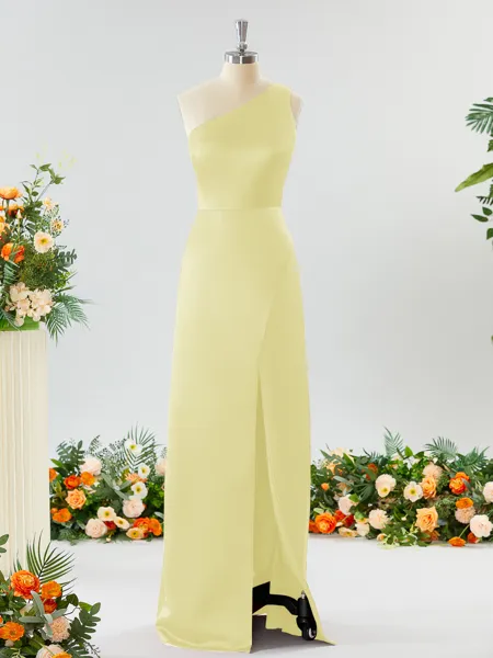 Sheath/Column One-Shoulder...