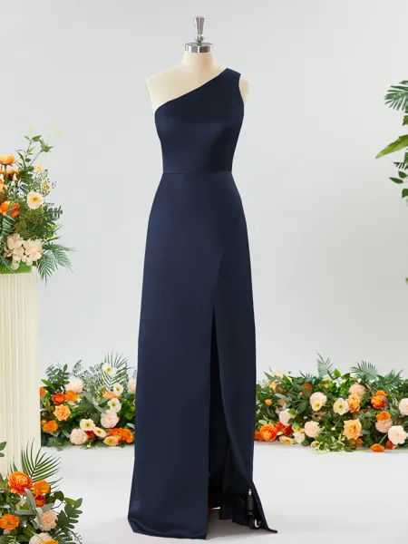 Sheath/Column One-Shoulder...