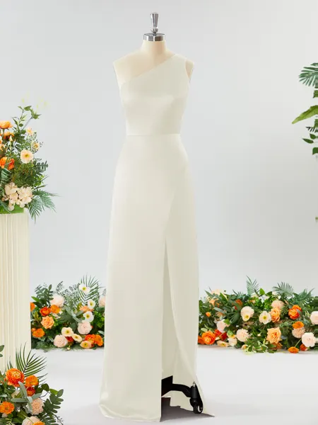 Sheath/Column One-Shoulder...