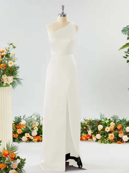 Sheath/Column One-Shoulder...