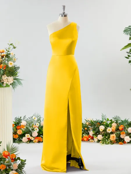 Sheath/Column One-Shoulder...