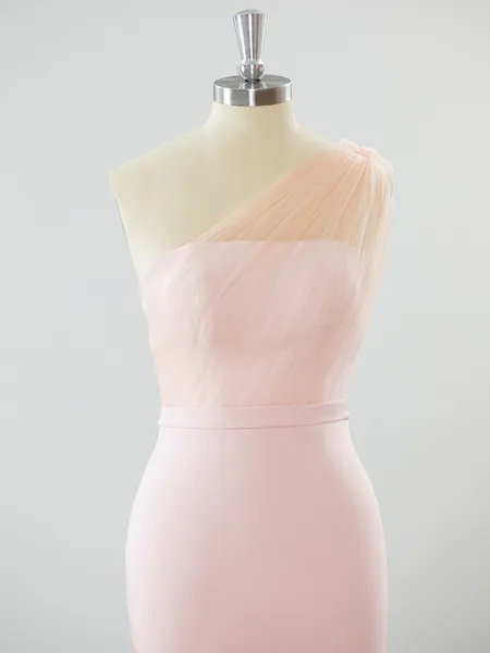 Sheath/Column One-Shoulder...