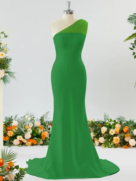 Sheath/Column One-Shoulder...