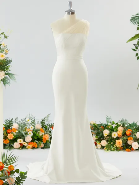 Sheath/Column One-Shoulder...