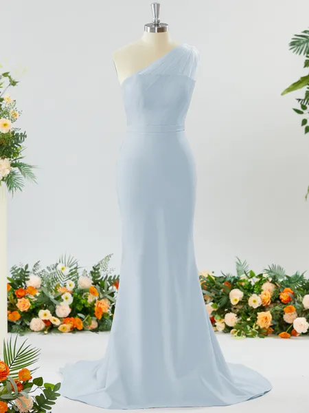 Sheath/Column One-Shoulder...