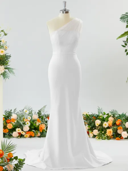 Sheath/Column One-Shoulder...