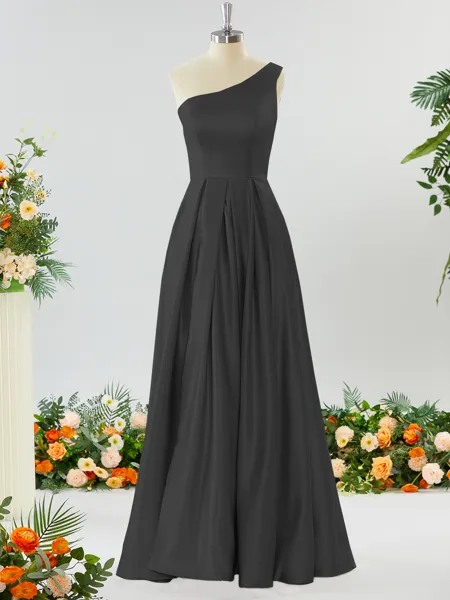 A-line One-Shoulder...