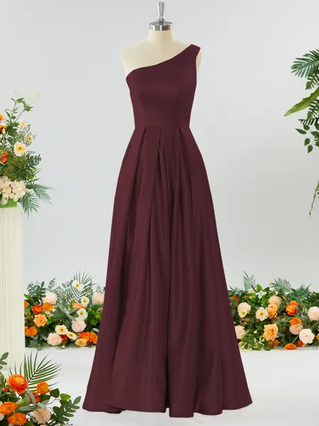 A-line One-Shoulder...