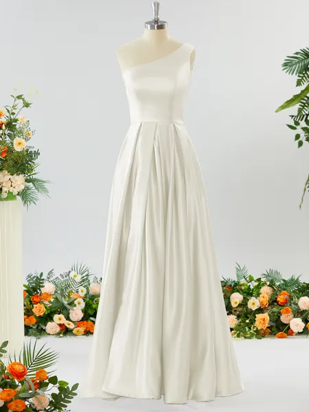 A-line One-Shoulder...