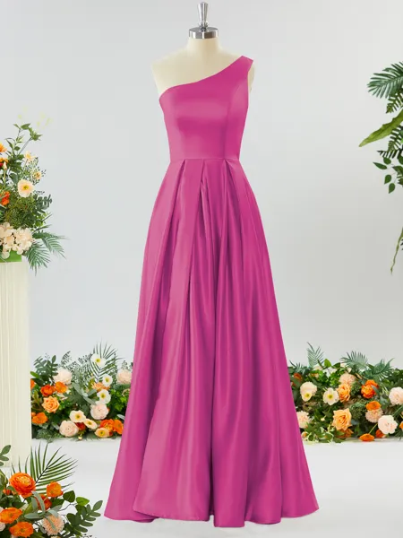 A-line One-Shoulder...