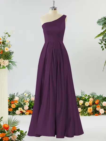 A-line One-Shoulder...