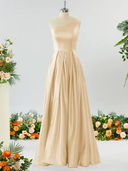 A-line One-Shoulder...