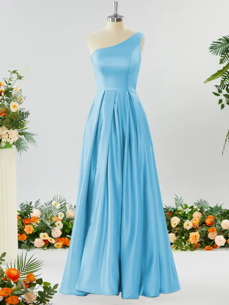 A-line One-Shoulder...