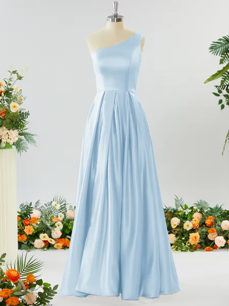 A-line One-Shoulder...