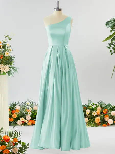 A-line One-Shoulder...