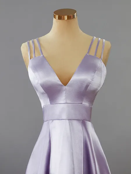 A-line Pretty V-Neck Open...