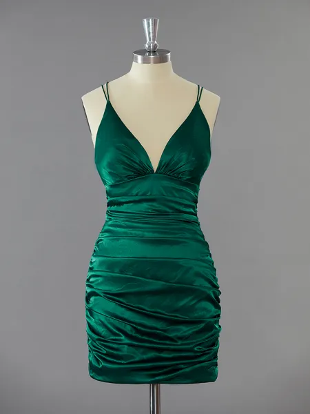 Fitted Sheath/Column V-Neck...