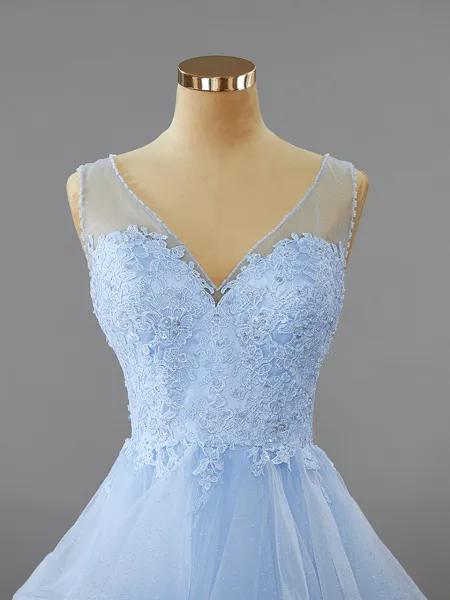 A-line V-Neck Exquisite...