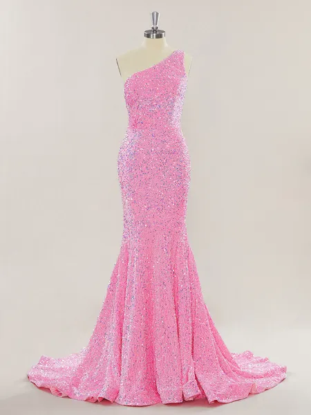 Sheath/Column One-Shoulder...