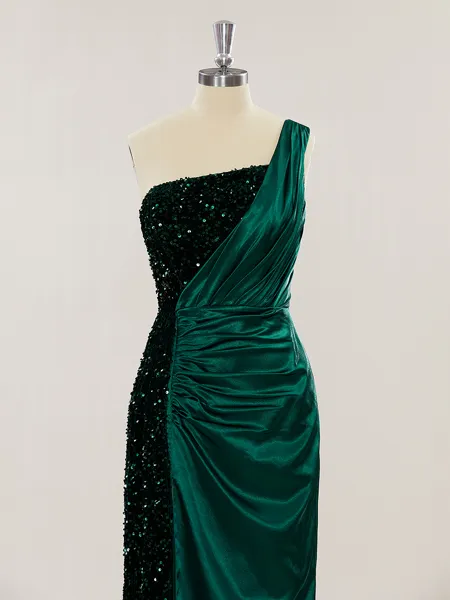 Sheath/Column One-Shoulder...