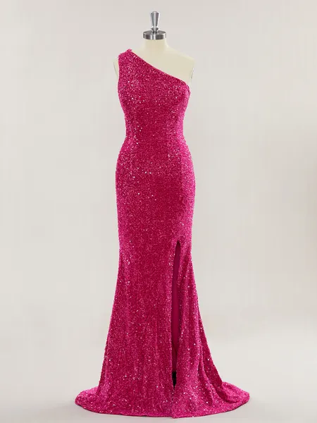 Sheath/Column One-Shoulder...