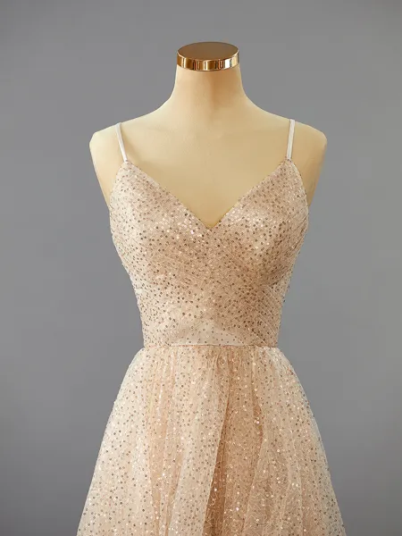 A-line Charming V-Neck...