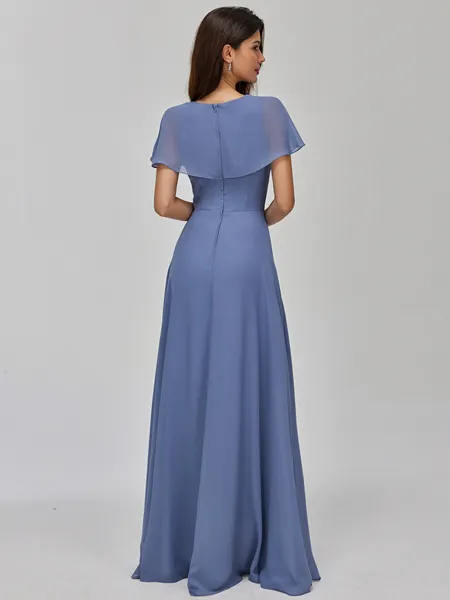 Elegant A-line V-Neck Short...