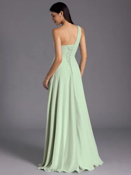 Refined A-line One-Shoulder...