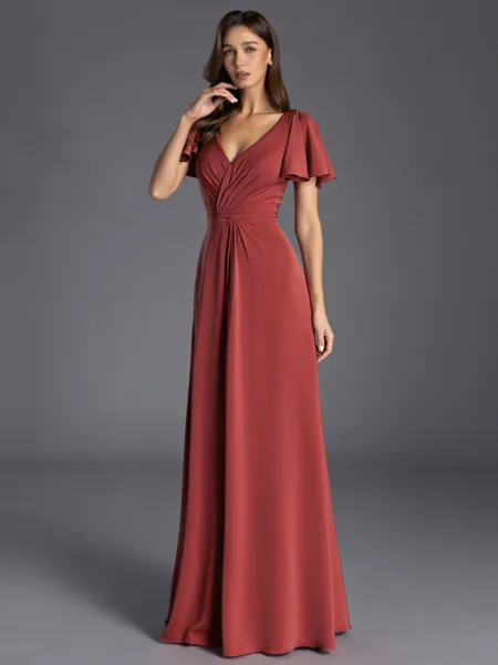 Charming A-line V-Neck...