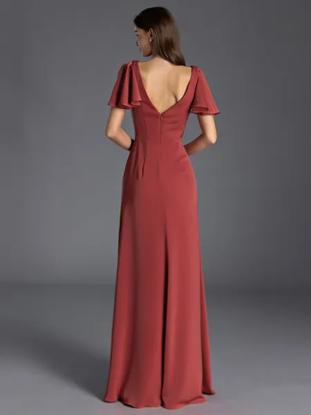 Charming A-line V-Neck...