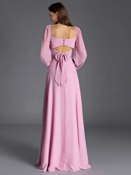 Delicate A-line Square Long...