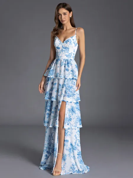 Glamorous A-line V-Neck...