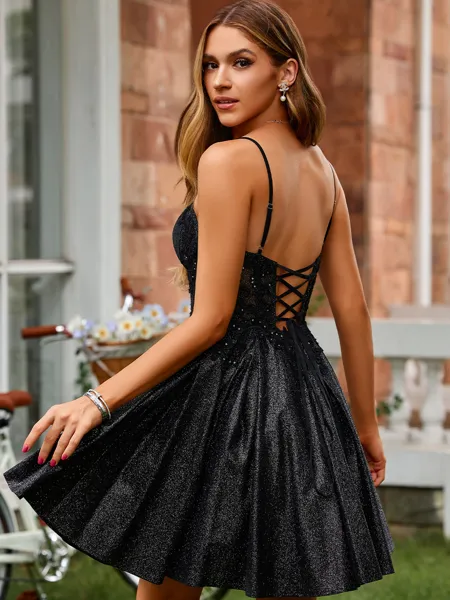 Chic A-line V-neck Corset...